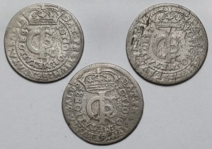 Jan II Kazimierz, Tymfy Kraków 1664-1666 - set (3pcs)