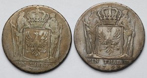 Allemagne, Prusse, Friedrich Wilhelm II, Thaler 1793 et 179 ? - set (2pcs)