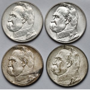 Piłsudski, 5 złotych 1935-1936 - zestaw (4szt)