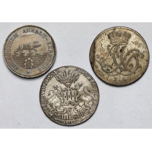 Niemcy, 6 schilling 1762 i 1/6 talara 1763-1861 - zestaw (3szt)