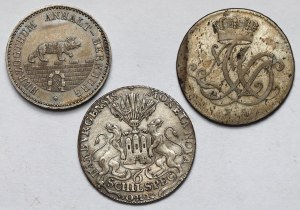 Germany, 6 schilling 1762 and 1/6 thaler 1763-1861 - set (3pcs)