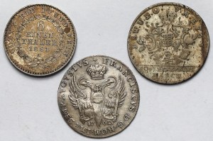 Germany, 6 schilling 1762 and 1/6 thaler 1763-1861 - set (3pcs)