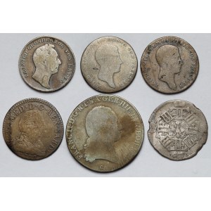 Głównie Niemcy, Monety srebrne 1693-1843 - zestaw (6szt)