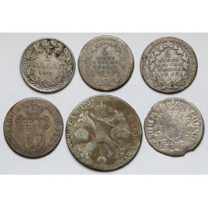 Głównie Niemcy, Monety srebrne 1693-1843 - zestaw (6szt)