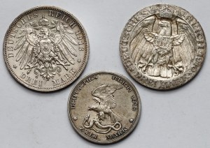 Allemagne, Prusse, 2-3 marques 1910-1913 - commémoratives - set (3pcs)