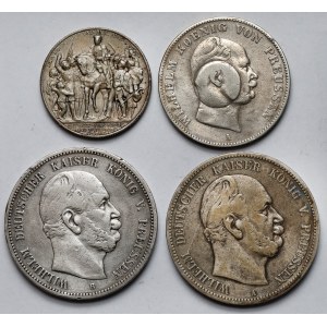 Niemcy, Prusy, Talar 1861 i 2-5 marek 1874-1913 - zestaw (4szt)