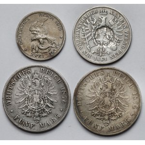Niemcy, Prusy, Talar 1861 i 2-5 marek 1874-1913 - zestaw (4szt)