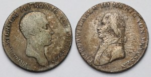 Allemagne, Prusse, Friedrich Wilhelm III, Thaler 1806-1816 - set (2pcs)
