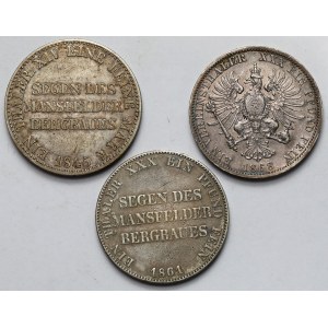 Niemcy, Prusy, Friedrich Wilhelm IV i Wilhelm I, Talar 1845-1868 - zestaw (3szt)