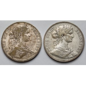 Niemcy, Frankfurt, Talar 1859-1862 - zestaw (2szt)