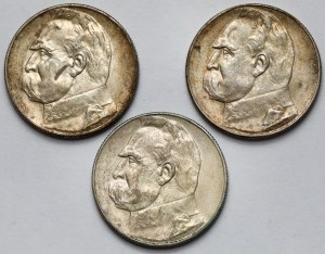 Piłsudski, 5 zloty 1935-1936 - set (3pcs)