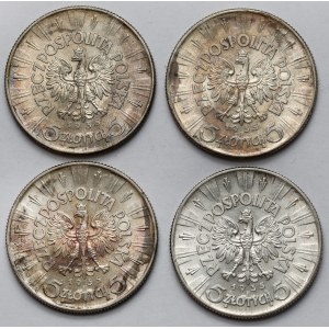 Piłsudski, 5 złotych 1935 - zestaw (4szt)