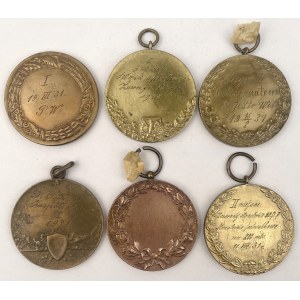Wojskowe Medale Sportowe 1928-1931 - zestaw (6szt)