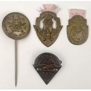 Towarzystwo Gimnastyczne Sokół Przypinki okolicznościowe 1924-1938 - zestaw (4szt)