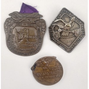 Towarzystwo Gimnastyczne Sokół Przypinki okolicznościowe 1922-1929 - zestaw (3szt)