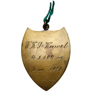 Wojskowy Klub Sportowy (WKS) Wawel, Plakieta nagrodowa - 4 x 100 m. II miejsce 1928