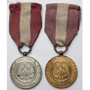 II RP, Medal za Długoletnią Służbę - Brązowy (X) i Srebrny (XX) (2szt)