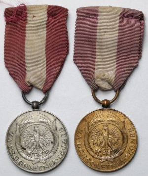 II RP, Médaille d'ancienneté - Bronze (X) et Argent (XX) (2pc)