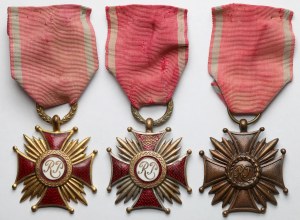 Second Republic, Gold, Silver and Bronze Cross of Merit - set (3pcs)