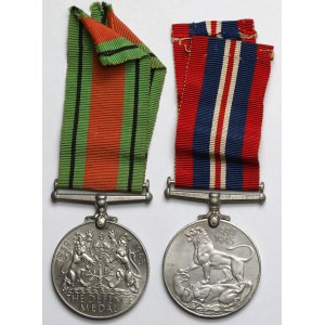 Wlk. Brytania, The Defence Medal i War Medal - zestaw (2szt)