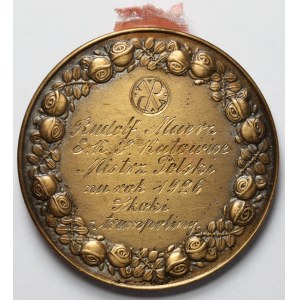 Medal nagrodowy - Mistrz Polski w skokach z trampoliny 1926 - dla Rudolfa Maerz