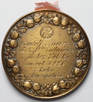 Award medal - Polish champion in trampoline jumping 1926 - for Rudolf Maerz