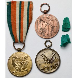Liga Obrony Powietrznej i Przeciwgazowej - Medale okolicznościowe 1933-1938 - zestaw (3szt)