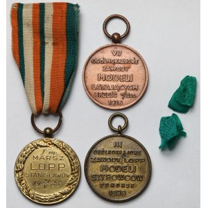 Liga Obrony Powietrznej i Przeciwgazowej - Medale okolicznościowe 1933-1938 - zestaw (3szt)
