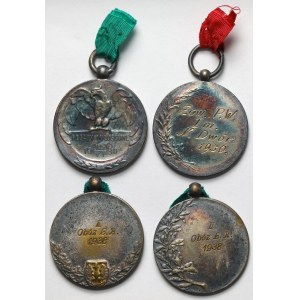 Posrebrzane Medale Sportowe 1930-1938 - zestaw (4szt)