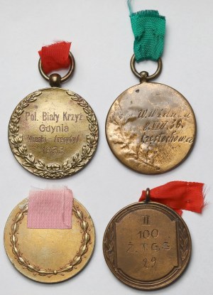 Médailles sportives en bronze 1929( ?)-1936 - set (4pcs)