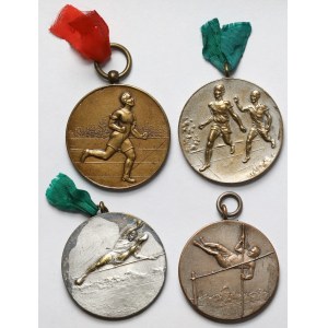 Medale Sportowe 1929 i bez daty - zestaw (4szt)
