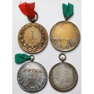 Medale Sportowe 1929 i bez daty - zestaw (4szt)