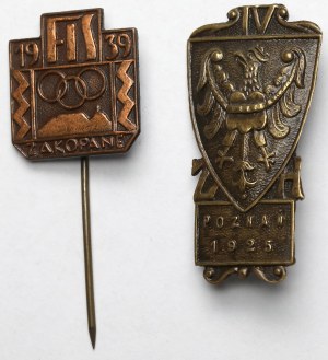 Poznan et Zakopane, insignes sportifs 1925-1939 - set (2pcs)