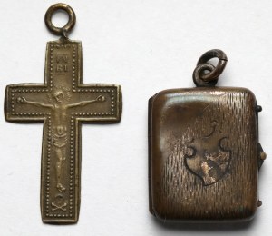 Europe, Croix et secrétaire en bronze (19e/20e siècle) - set (2pc)