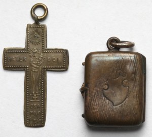 Europe, Croix et secrétaire en bronze (19e/20e siècle) - set (2pc)