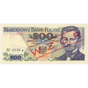 200 zł 1979 - WZÓR - AS 0000000 - No.0436