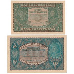 5 i 10 marek 1919 Sierpień - zestaw (2szt)