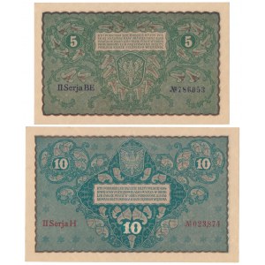 5 i 10 marek 1919 Sierpień - zestaw (2szt)