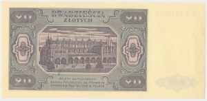 20 złotych 1948 - KE - z nadrukiem 150 lat NBP