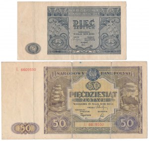 5 et 50 PLN 1946 - set (2pcs)