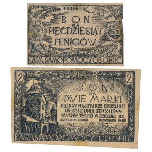Oflag II C Woldenberg, 50 fenigów i 2 marki 1944 (2szt)