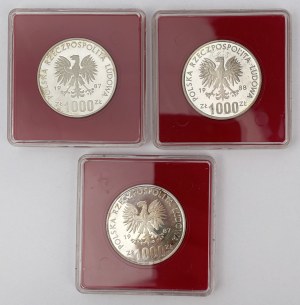 SAMPLE SILVER 1000 gold 1987-1988 - set (3pcs)