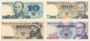 10 - 100 000 PLN 1979-1993 - set (4pc)