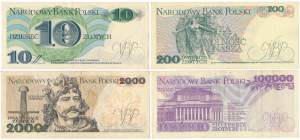 10 - 100 000 PLN 1979-1993 - set (4pc)