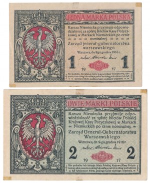 1 mkp général et 2 mkp général 1916 - set (2pcs)