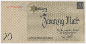 Lodz Ghetto, 20 marks 1940 - double underline in 