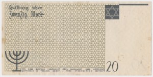 Lodz Ghetto, 20 marks 1940 - double underline in 