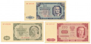 20, 50 et 100 or 1948 - set (3pcs)
