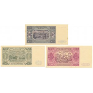 20, 50 i 100 złotych 1948 - zestaw (3szt)
