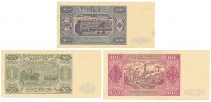 20, 50 et 100 or 1948 - set (3pcs)